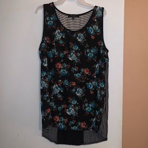 Floral & Striped tank top - size 1X